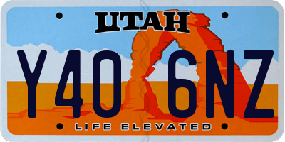 UT license plate Y406NZ