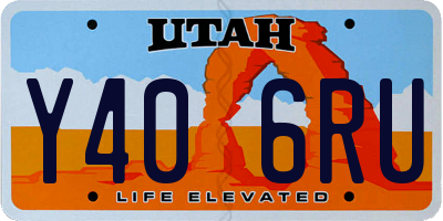 UT license plate Y406RU