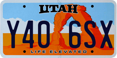 UT license plate Y406SX