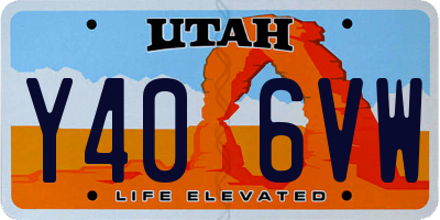 UT license plate Y406VW