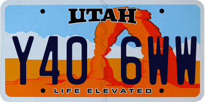 UT license plate Y406WW