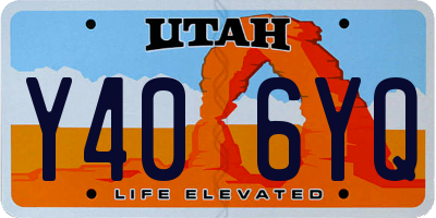 UT license plate Y406YQ