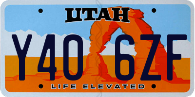 UT license plate Y406ZF