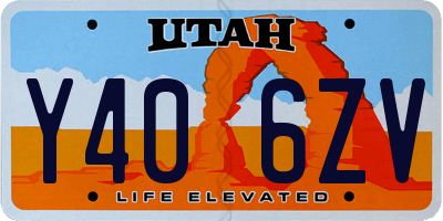 UT license plate Y406ZV
