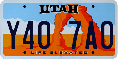 UT license plate Y407AO