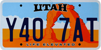 UT license plate Y407AT