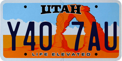 UT license plate Y407AU