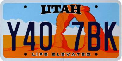 UT license plate Y407BK