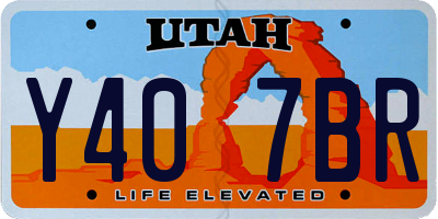 UT license plate Y407BR