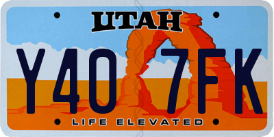 UT license plate Y407FK