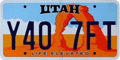 UT license plate Y407FT