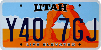 UT license plate Y407GJ