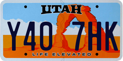 UT license plate Y407HK