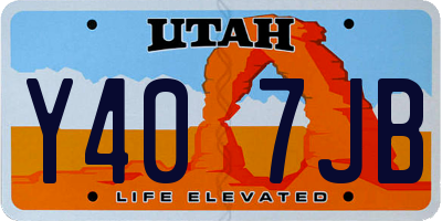 UT license plate Y407JB