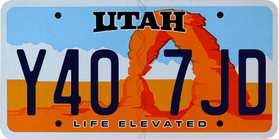 UT license plate Y407JD