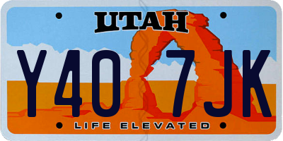 UT license plate Y407JK