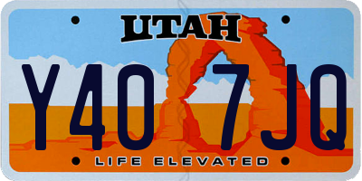 UT license plate Y407JQ
