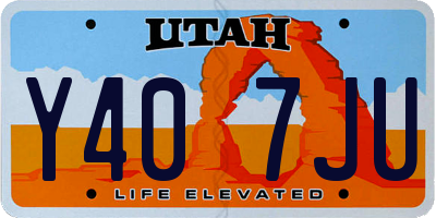 UT license plate Y407JU