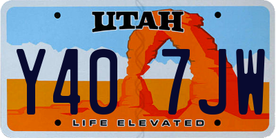 UT license plate Y407JW