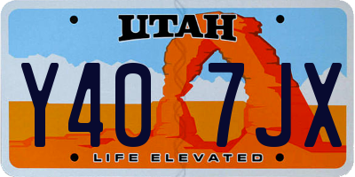 UT license plate Y407JX