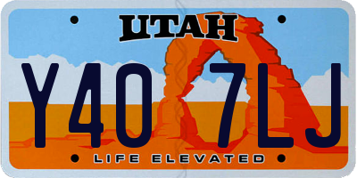 UT license plate Y407LJ