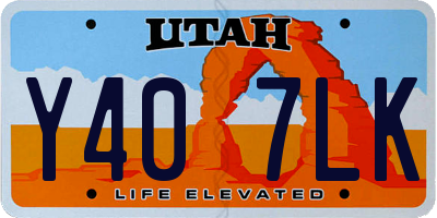 UT license plate Y407LK