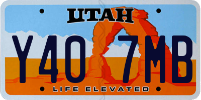 UT license plate Y407MB