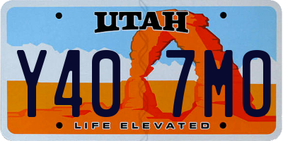 UT license plate Y407MO