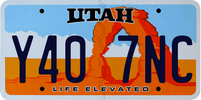 UT license plate Y407NC