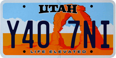 UT license plate Y407NI