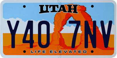 UT license plate Y407NV