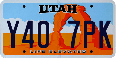 UT license plate Y407PK