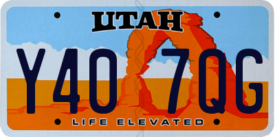 UT license plate Y407QG