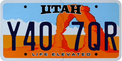 UT license plate Y407QR