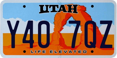 UT license plate Y407QZ