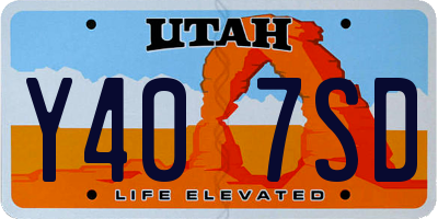 UT license plate Y407SD