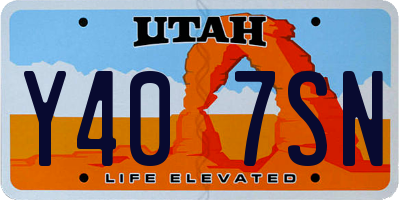 UT license plate Y407SN