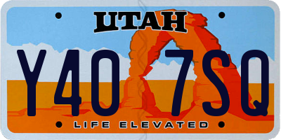 UT license plate Y407SQ