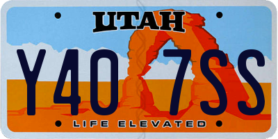 UT license plate Y407SS