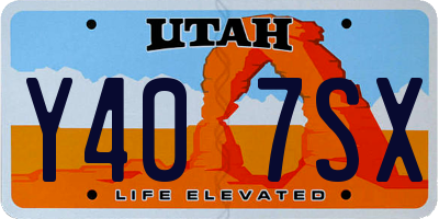 UT license plate Y407SX