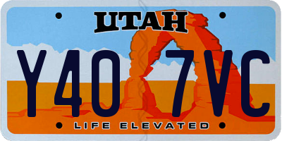 UT license plate Y407VC