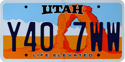 UT license plate Y407WW