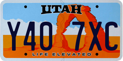UT license plate Y407XC