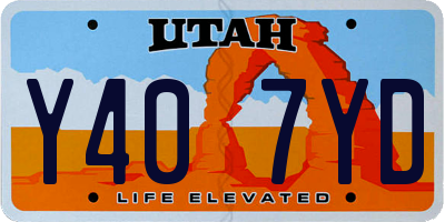 UT license plate Y407YD