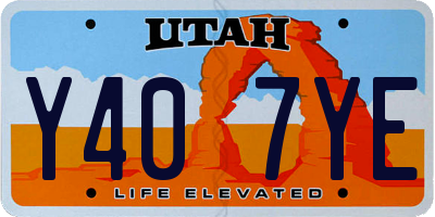 UT license plate Y407YE