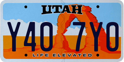 UT license plate Y407YO