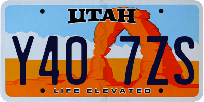 UT license plate Y407ZS