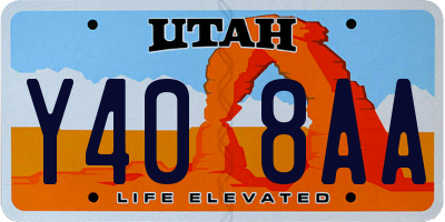 UT license plate Y408AA