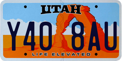 UT license plate Y408AU