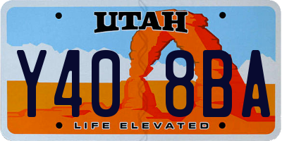 UT license plate Y408BA